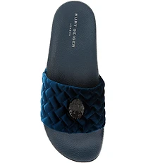 Kurt Geiger London Men's Meena Quilted Logo Ornament Pool Slide Sandals
