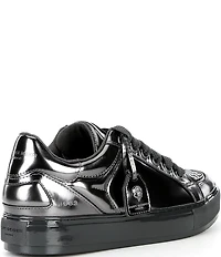 Kurt Geiger London Men's Southbank Tag Patent Leather Logo Ornament Lace Up Sneakers