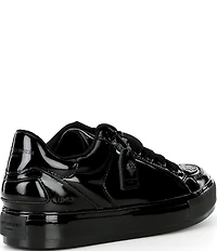 Kurt Geiger London Men's Southbank Tag Patent Leather Logo Ornament Lace Up Sneakers