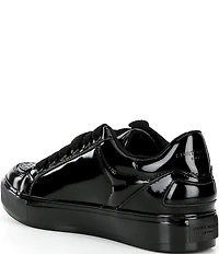Kurt Geiger London Men's Southbank Tag Patent Leather Logo Ornament Lace Up Sneakers
