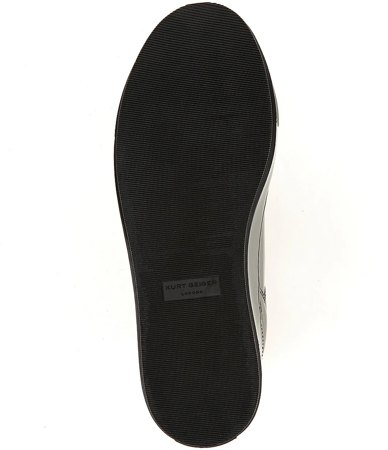 Kurt Geiger London Men's Southbank Tag Patent Leather Logo Ornament Lace Up Sneakers