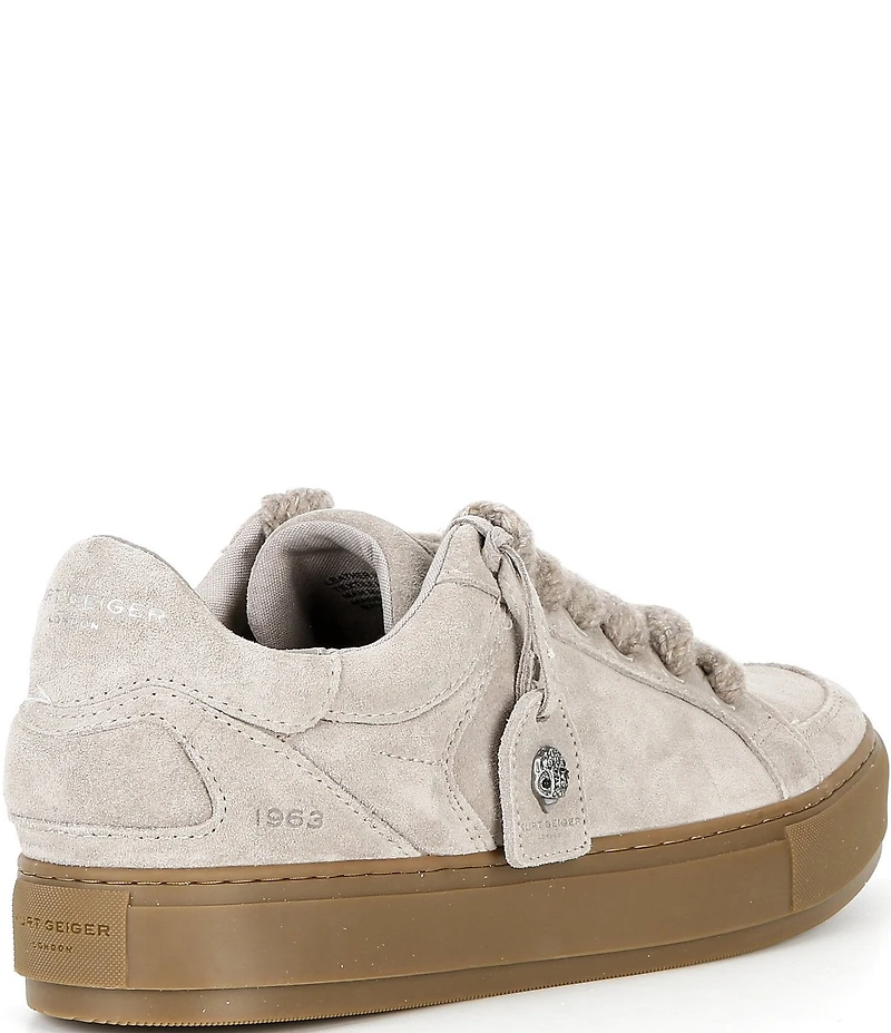 Kurt Geiger London Men's Southbank Tag Suede Logo Ornament Sneakers