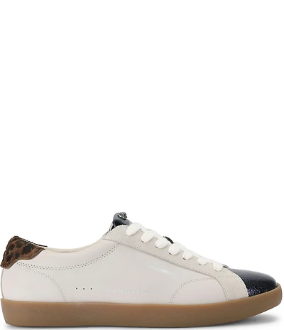 Kurt Geiger London Men's Strand Leather Leopard Accent Sneakers
