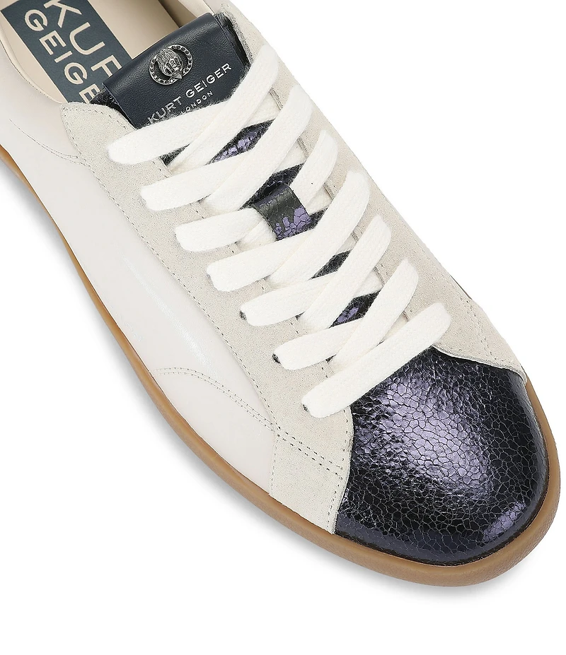 Kurt Geiger London Men's Strand Leather Leopard Accent Sneakers