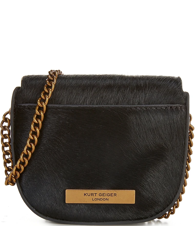 Kurt Geiger London Micro Chelsea Haircalf Saddle Crossbody Bag