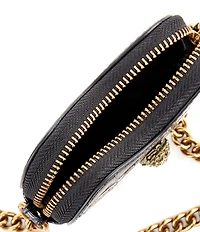 Kurt Geiger London Micro Heart Crocodile Embossed Chain Crossbody Bag