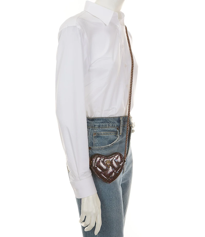 Kurt Geiger London Micro Glitter Heart Crossbody Bag