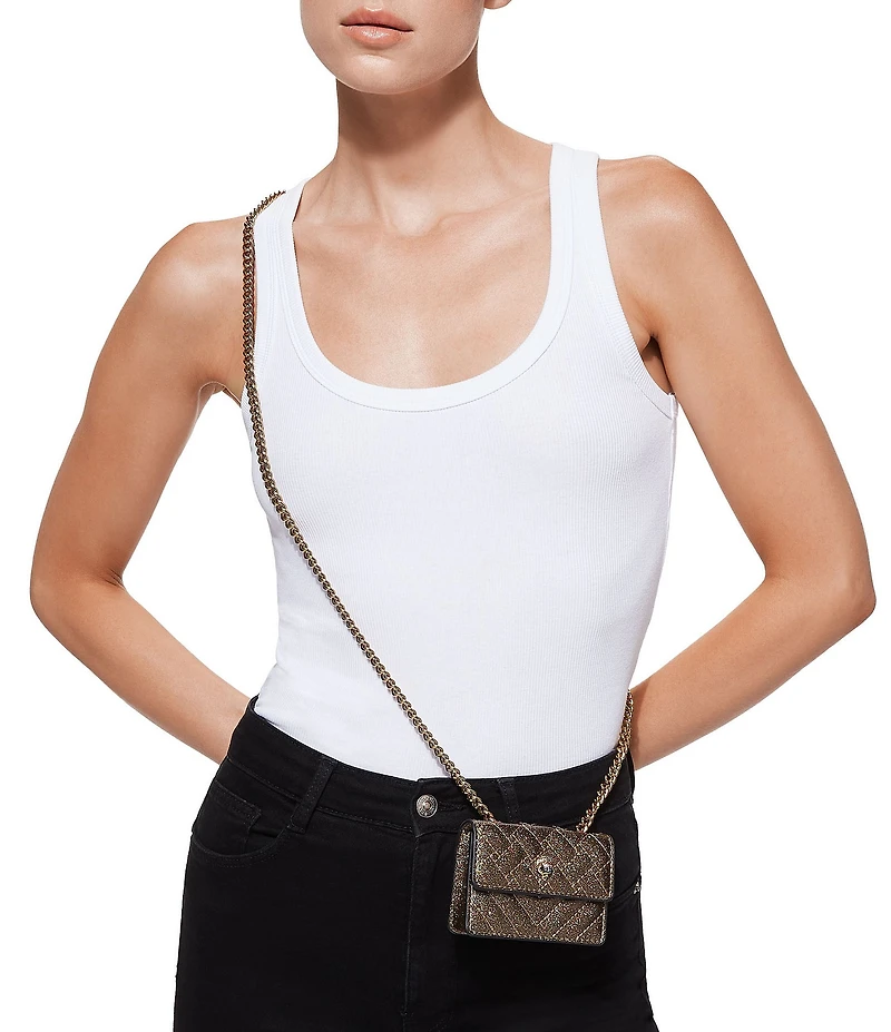 Kurt Geiger London Micro Gold Kensington Crossbody Bag