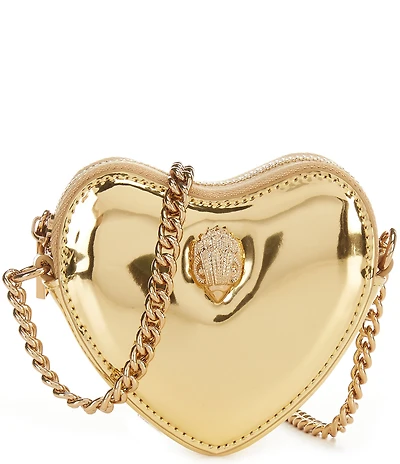 Kurt Geiger London Micro Golden Metallic Heart Crossbody Bag