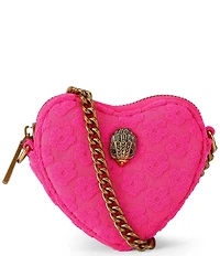 Kurt Geiger London Micro Heart Floral Fabric Crossbody Bag