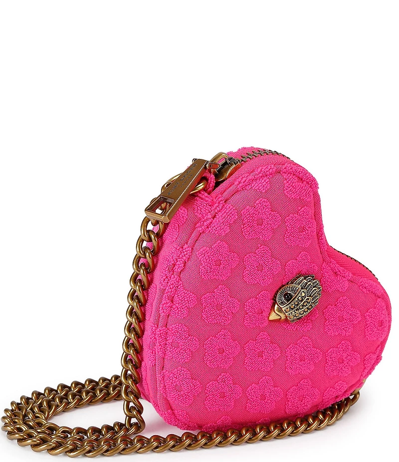 Kurt Geiger London Micro Heart Floral Fabric Crossbody Bag
