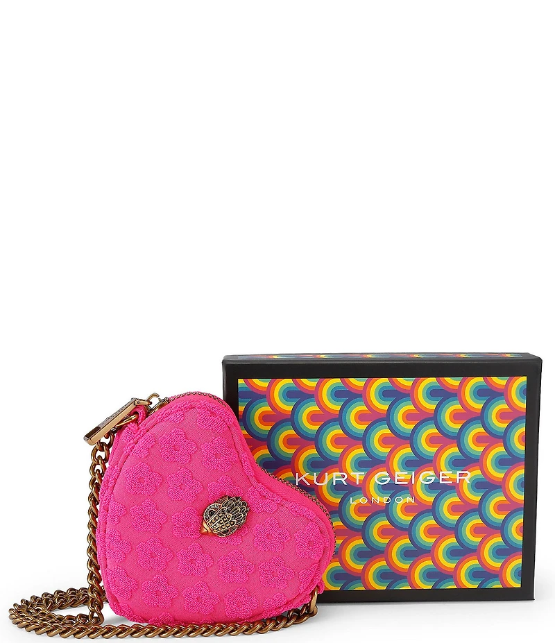 Kurt Geiger London Micro Heart Floral Fabric Crossbody Bag