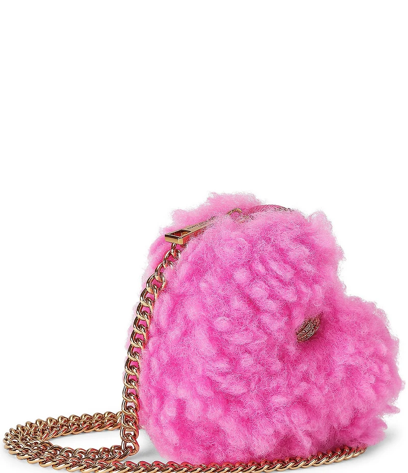 Kurt Geiger London Micro Heart Crossbody Faux Fur Crossbody Bag