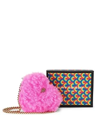Kurt Geiger London Micro Heart Crossbody Faux Fur Crossbody Bag