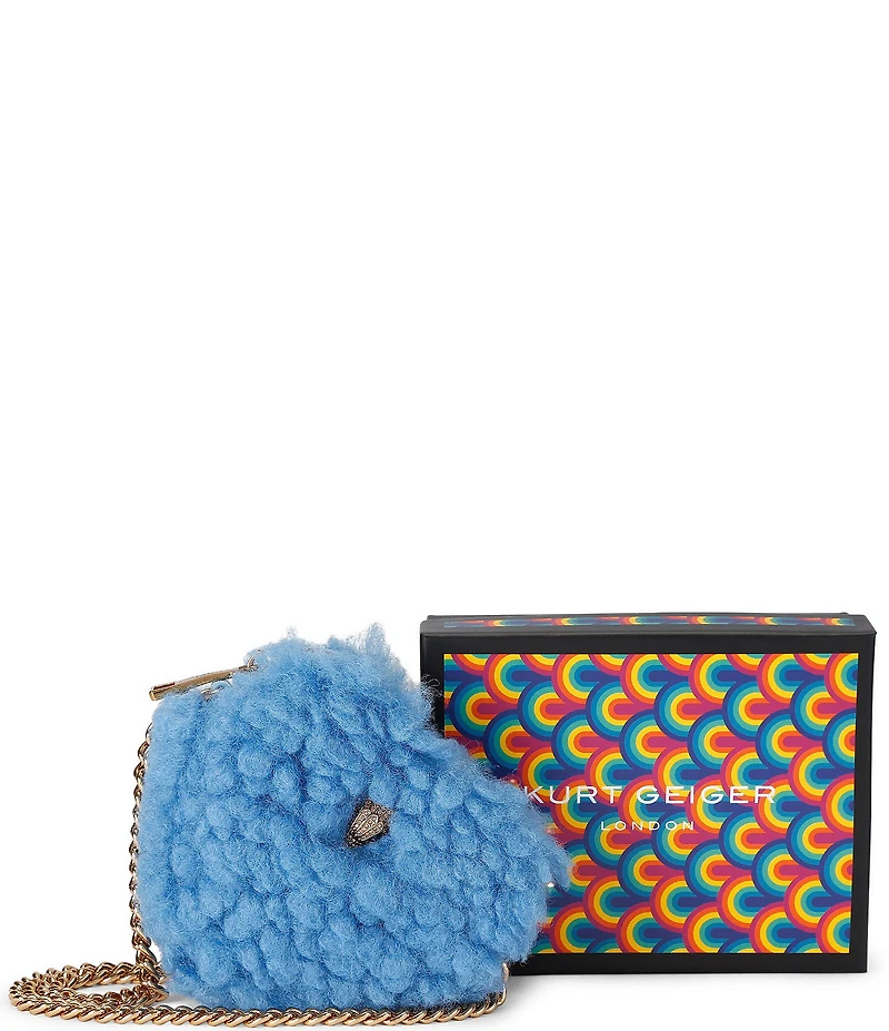 Kurt Geiger London Micro Heart Crossbody Faux Fur Crossbody Bag