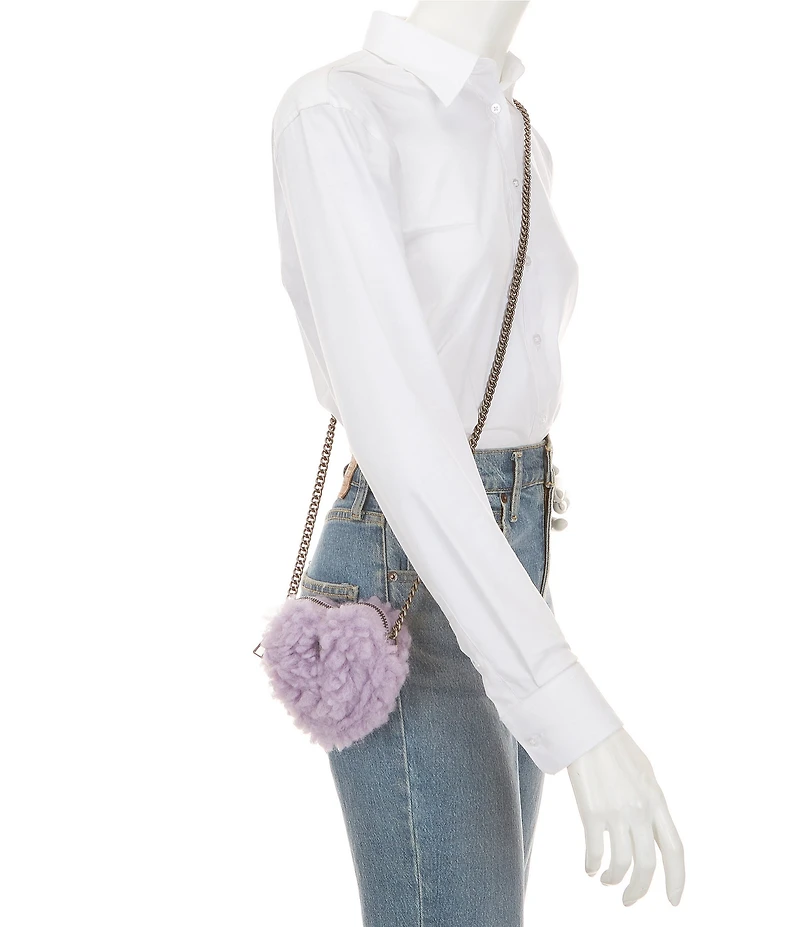 Kurt Geiger London Micro Heart Faux Fur Crossbody Bag