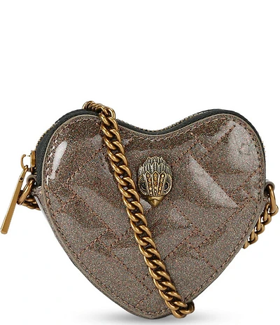 Kurt Geiger London Micro Heart Glitter Quilted Crossbody Bag