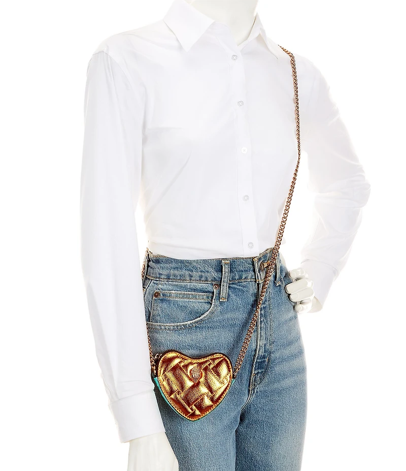 Kurt Geiger London Micro Heart Two Tone Crossbody Bag