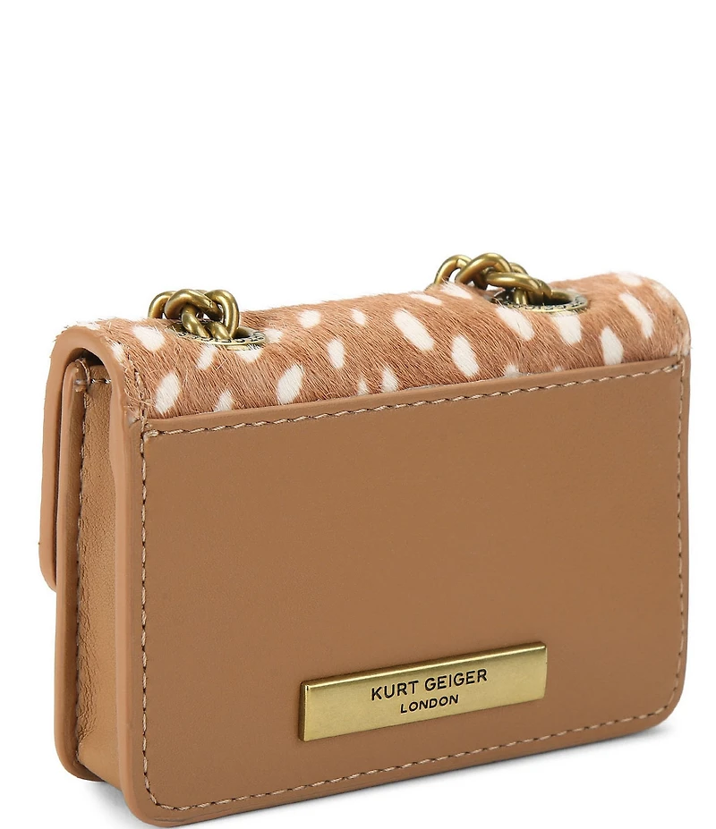 Kurt Geiger London Micro Kensington Animal Print Chain Crossbody Bag