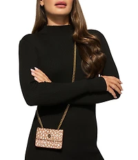 Kurt Geiger London Micro Kensington Animal Dotted Print Chain Crossbody Bag