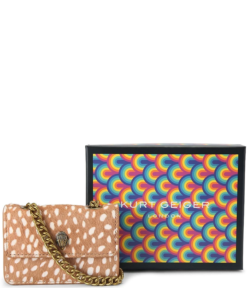 Kurt Geiger London Micro Kensington Animal Dotted Print Chain Crossbody Bag