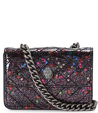 Kurt Geiger London Micro Kensington Black Glitter Crossbody Bag
