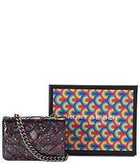 Kurt Geiger London Micro Kensington Black Glitter Crossbody Bag