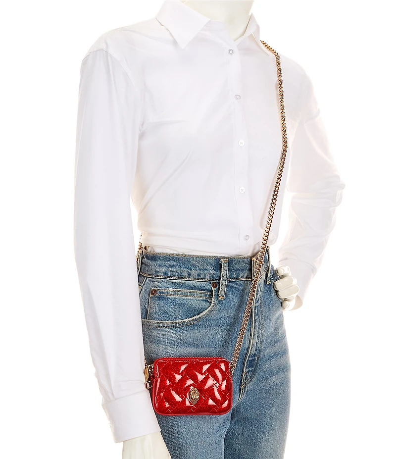 Kurt Geiger London Micro Kensington Glitter Camera Chain Strap Crossbody Bag