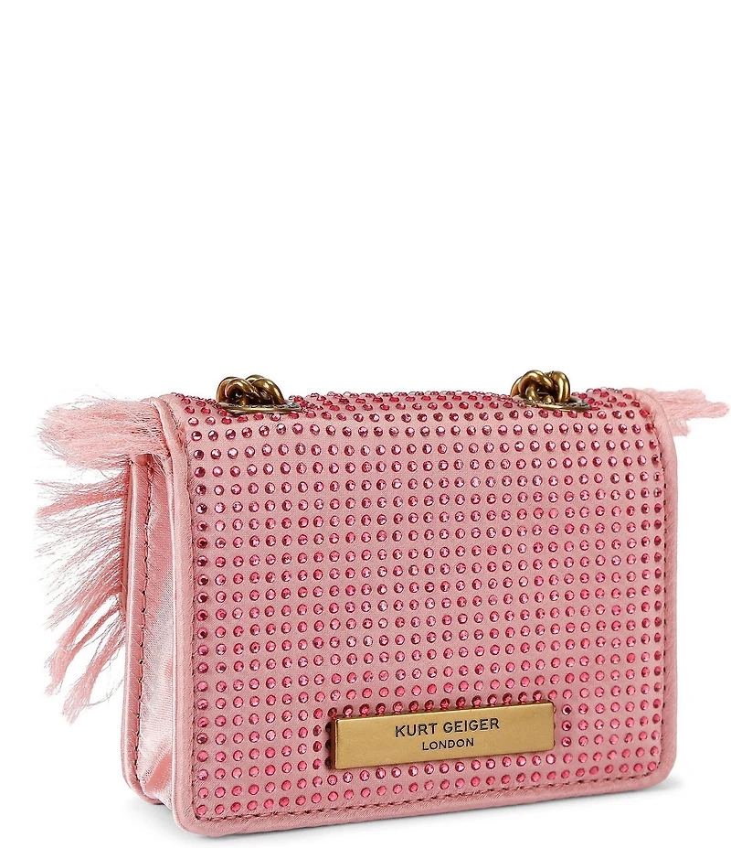 Kurt Geiger London Micro Kensington Chain Embellished Fringe Crossbody Bag