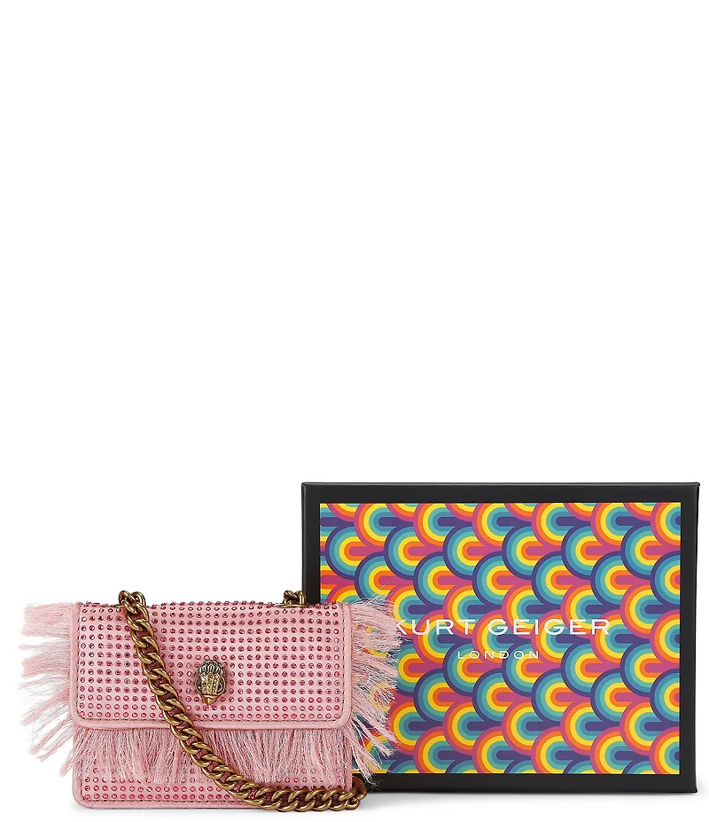 Kurt Geiger London Micro Kensington Chain Embellished Fringe Crossbody Bag