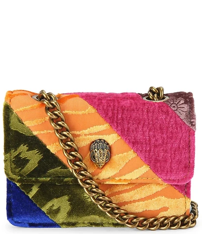 Kurt Geiger London Micro Kensington Velvet Striped Crossbody Bag