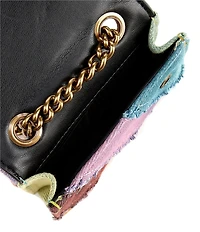 Kurt Geiger London Micro Kensington Denim Chain Strap Crossbody Bag