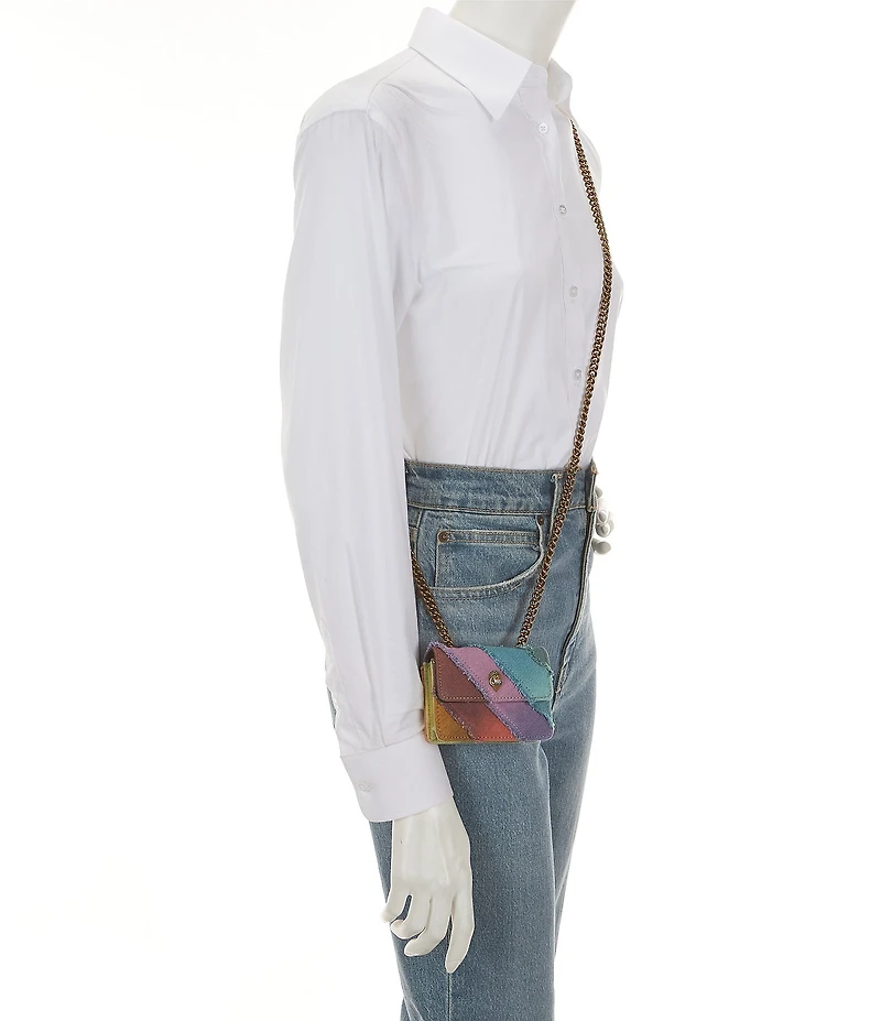 Kurt Geiger London Micro Kensington Denim Chain Strap Crossbody Bag