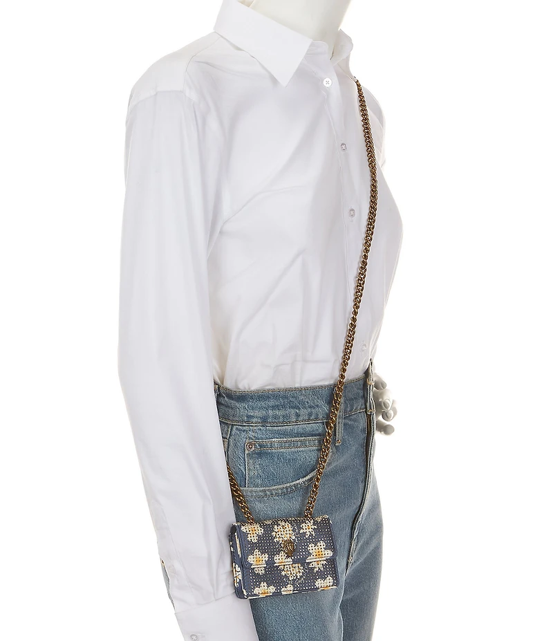 Kurt Geiger London Micro Kensington Floral Rhinestoned Crossbody Bag