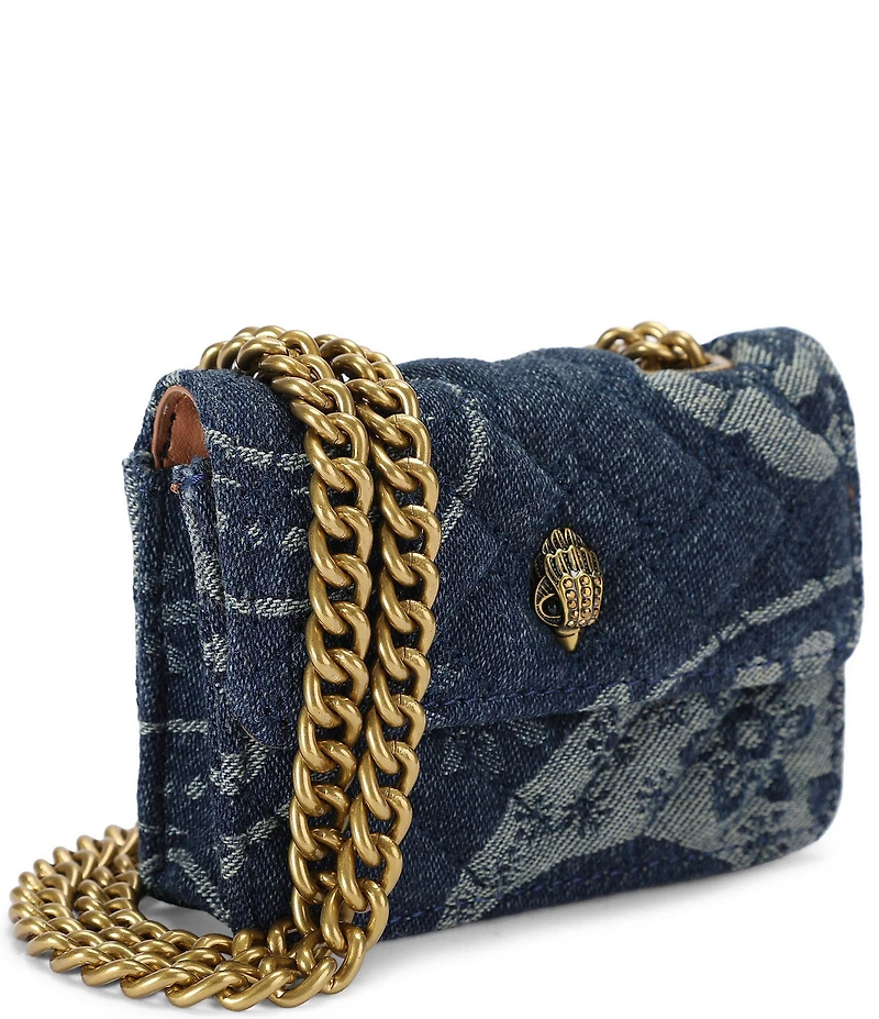 Kurt Geiger London Micro Kensington Denim Paisley Crossbody Bag