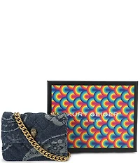 Kurt Geiger London Micro Kensington Denim Paisley Crossbody Bag