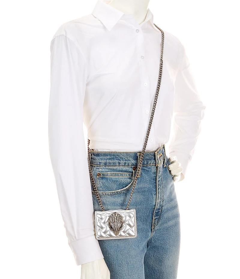Kurt Geiger London Micro Kensington Metallic Rhinsteoned Eagle Crossbody Bag