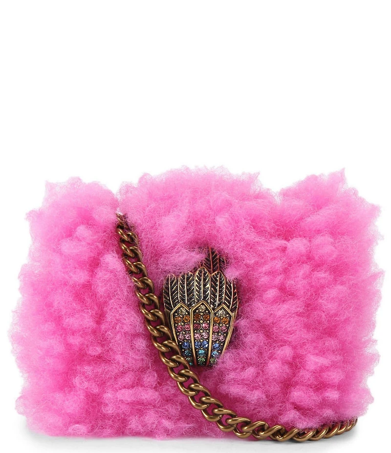 Kurt Geiger London Micro Kensington Eagle Faux Fur Crossbody Bag