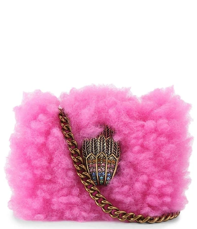 Kurt Geiger London Micro Kensington Eagle Faux Fur Crossbody Bag