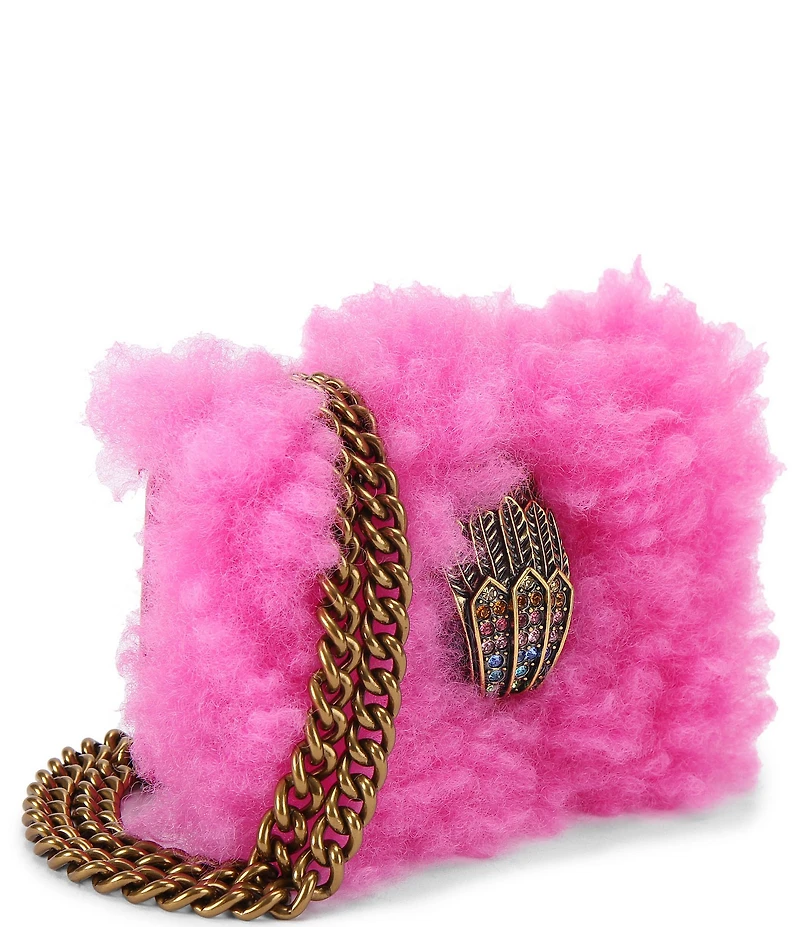 Kurt Geiger London Micro Kensington Eagle Faux Fur Crossbody Bag