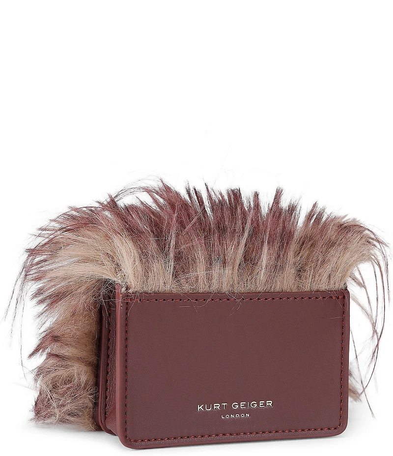 Kurt Geiger London Micro Kensington Rhinestone Eagle Faux Fur Crossbody Bag