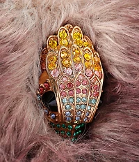 Kurt Geiger London Micro Kensington Rhinestone Eagle Faux Fur Crossbody Bag