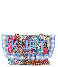 Kurt Geiger London Micro Kensington Floral Ruffle Gingham Kurt Crossbody Bag