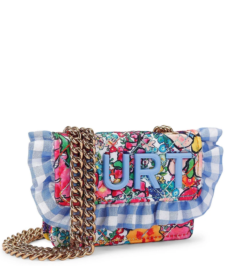 Kurt Geiger London Micro Kensington Floral Ruffle Gingham Kurt Crossbody Bag