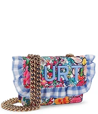 Kurt Geiger London Micro Kensington Floral Ruffle Gingham Kurt Crossbody Bag