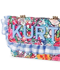 Kurt Geiger London Micro Kensington Floral Ruffle Gingham Kurt Crossbody Bag