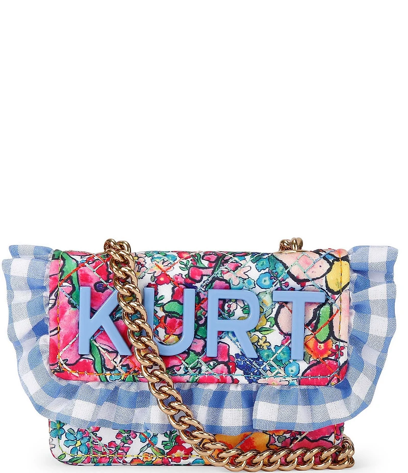 Kurt Geiger London Micro Kensington Floral Ruffle Gingham Kurt Crossbody Bag