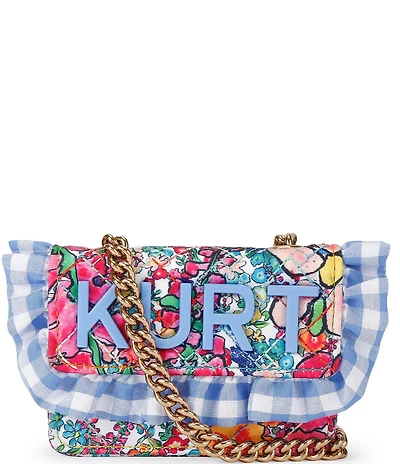 Kurt Geiger London Micro Kensington Floral Ruffle Gingham Kurt Crossbody Bag