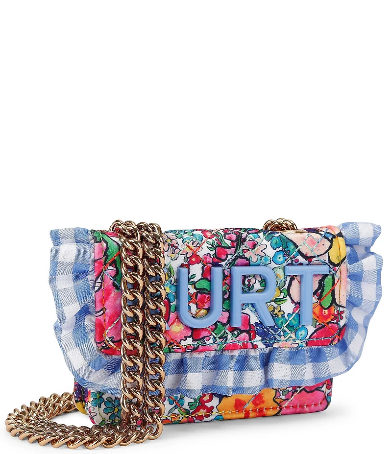 Kurt Geiger London Micro Kensington Floral Ruffle Gingham Kurt Crossbody Bag