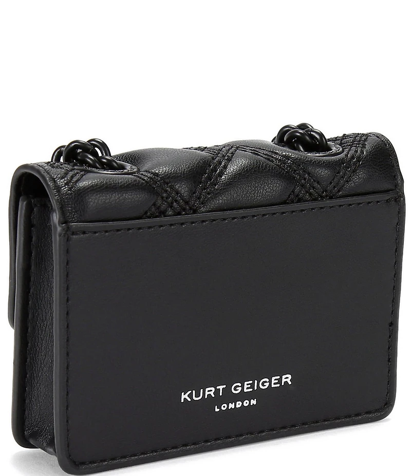Kurt Geiger London Micro Kensington Triple Stiched Quilted Chain Crossbody Bag